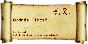 András Kincső névjegykártya